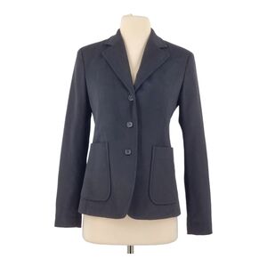 Express Black Wool Long Sleeve Button Down Front Pocket Blazer Jacket Coat Small